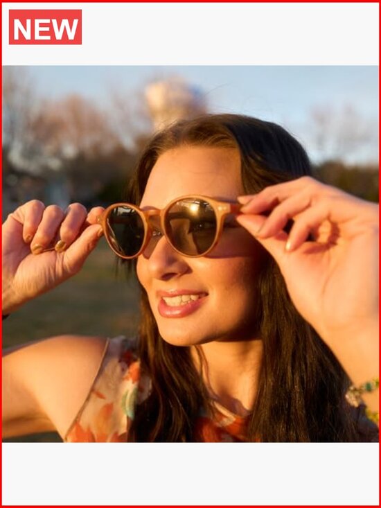 Polarized Round Sunglasses with UV Protection for Driving Everyday Use